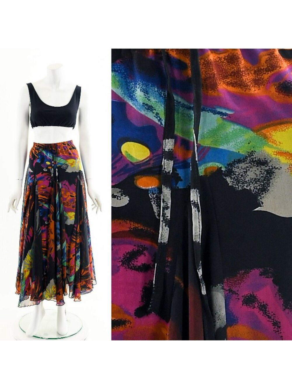 Double Layer Chiffon Maxi Skirt